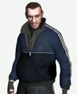 Niko Bellic Grand Theft Auto IV Josh Feinman Blue Bomber Jacket