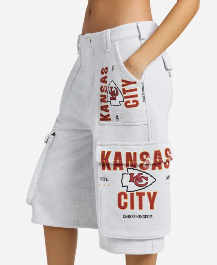 Off Season X NFL Kansas City Chiefs Gray Fleece Cargo Shorts