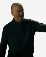 Pierce Brosnan Mobland 2025 Blue Sweater