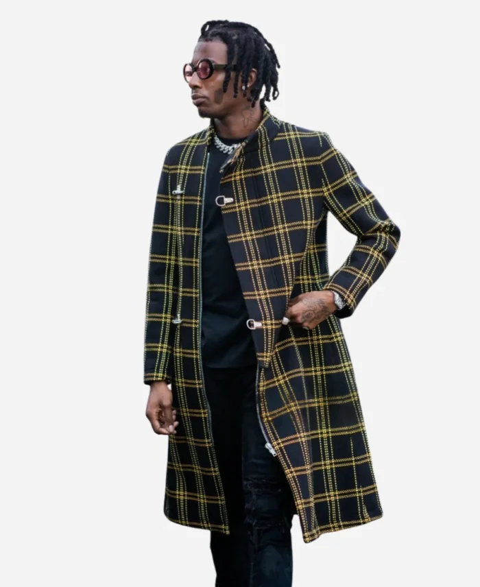 Playboi Carti Black Tweed Coat For Sale