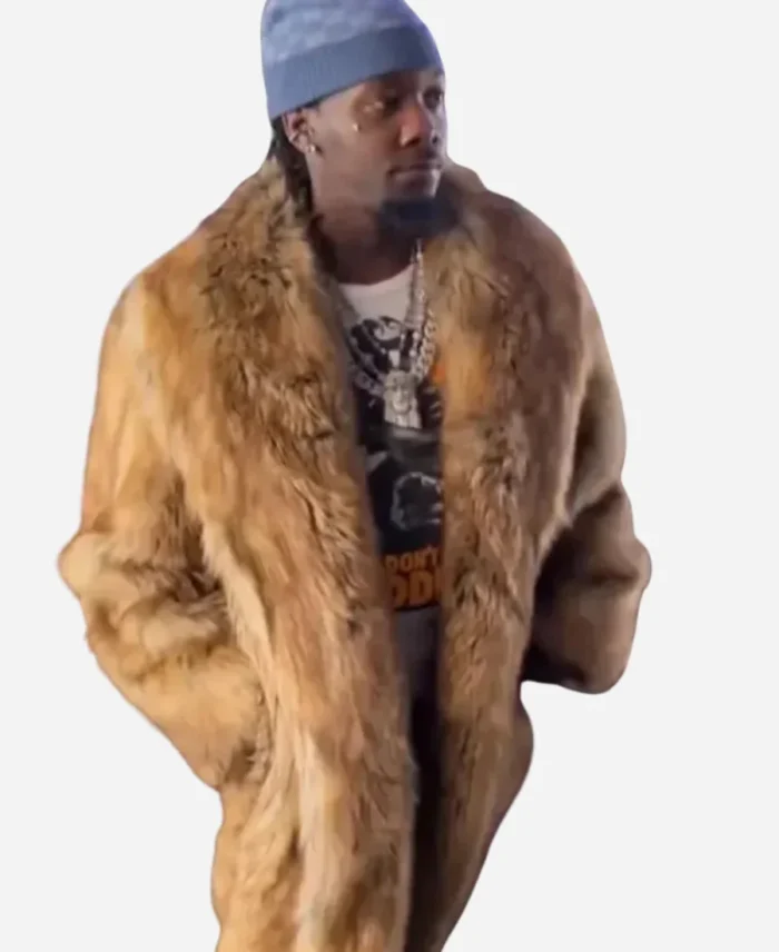 Playboi Carti Golden Fur Jacket For Sale