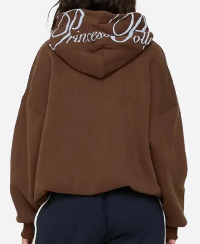 Princess-Polly-Script-Text-Graphic-Brown-Pullover-Oversized-Hoodie