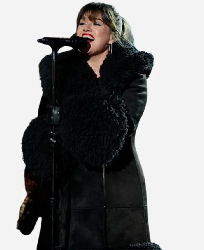 Rockefeller Center Kelly Clarkson Black Coat