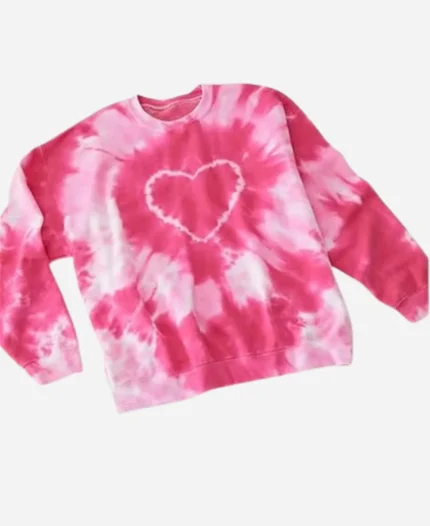 Sara Waisglass Tv Series Ginny and Georgia Maxine Baker Pink Tie Dye Heart Sweatshirt