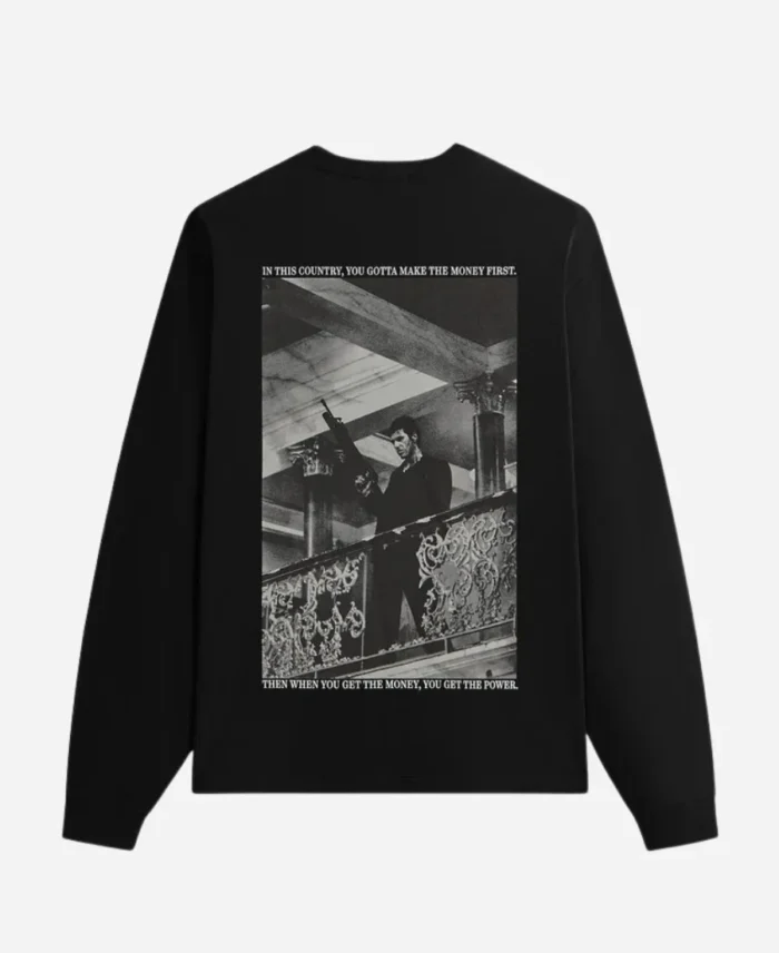 Scarface x Kith Tony Vintage Long Sleeve Pocket Black Tee For Sale