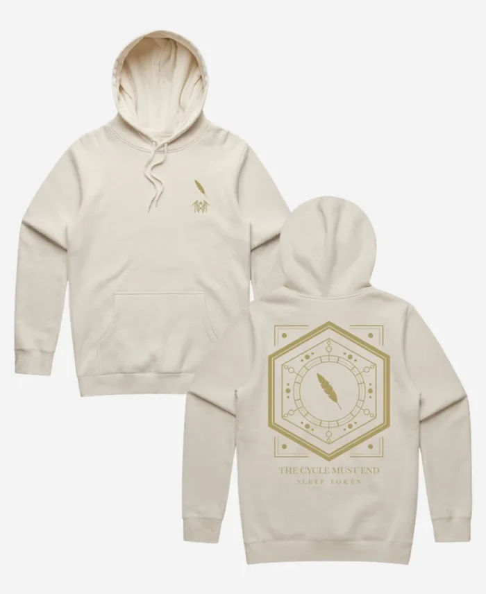 Sleep Token Even In Arcadia Feathered Host Cream Pullover Hoodie