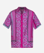 TV-Series Below Deck S12 Pink Printed Silk Shirt For Sale