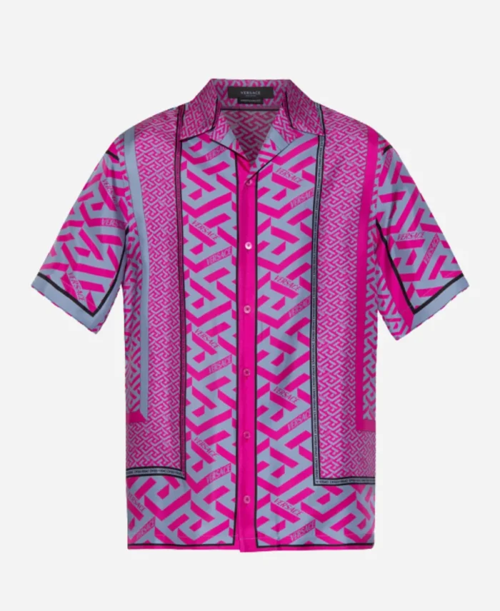 TV-Series Below Deck S12 Pink Printed Silk Shirt For Sale