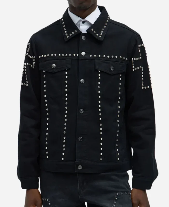 Tamron Hall Show Trucker Studded Jacket