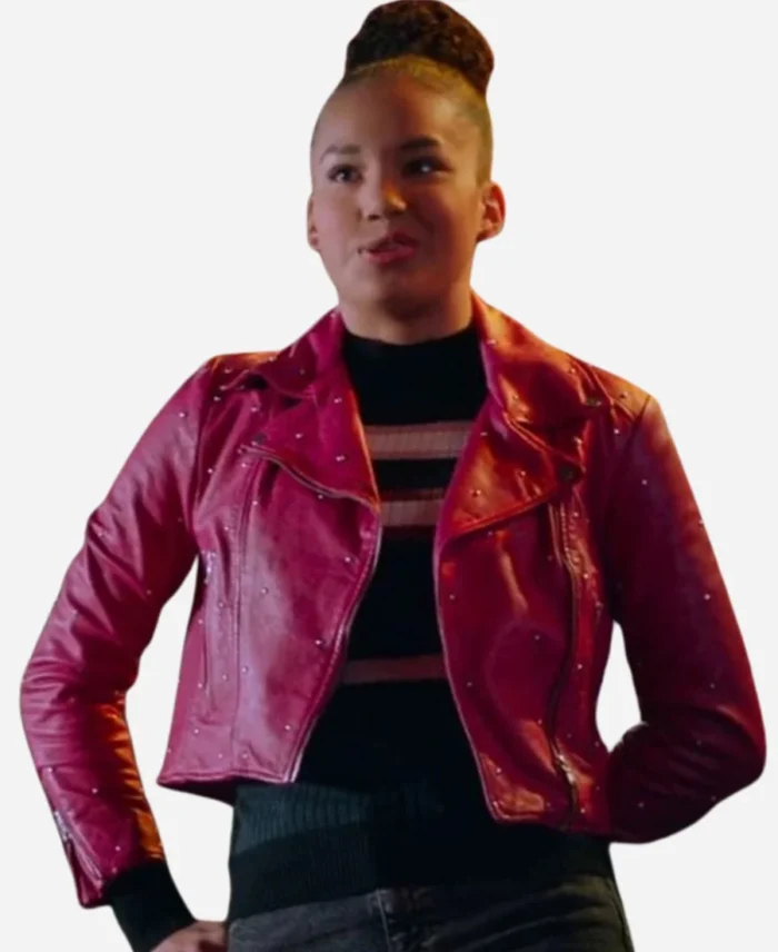The Musical Gina Studded Pink Leather Jacket