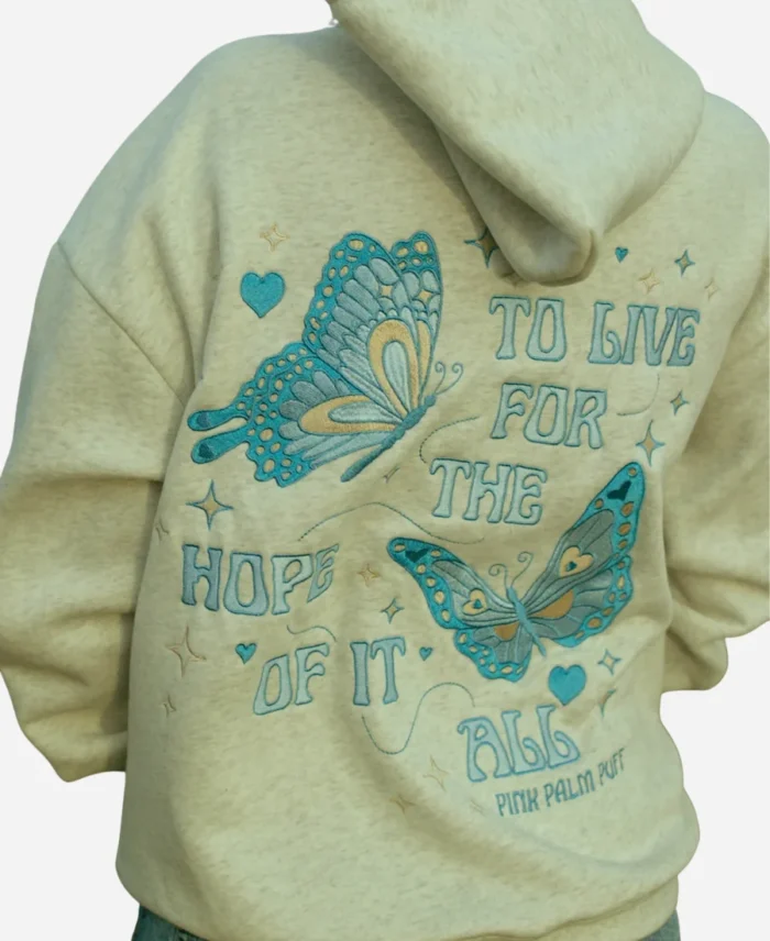 To Live For the Hope of it All White Hoodie Back