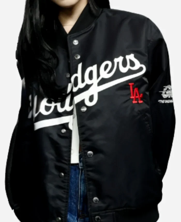 Tokyo Series Los Angeles Dodgers x GR8 Black Varsity Jacket