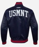 US Soccer Satin Blue Varsity Bomber Jacket