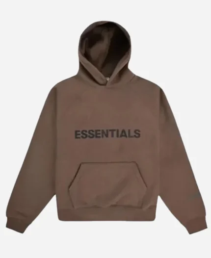 Unisex Fear Of God Essentials Brown Pullover Hoodie For Sale