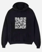 Unisex Fk You' QR Code Black Pullover Hoodie For Sale