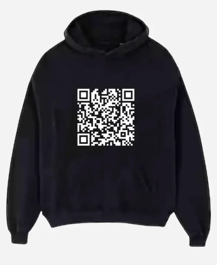 Unisex Fk You' QR Code Black Pullover Hoodie For Sale