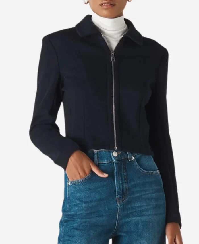 Whistles Jersey Navy Blue Jacket For Sale