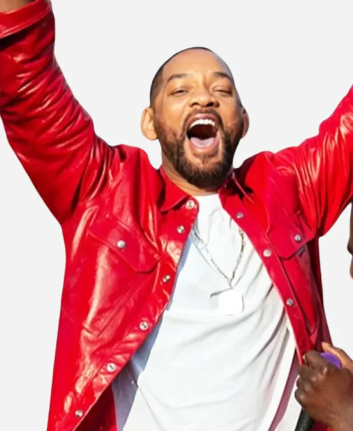 Will Smith London Cross Station Leather Red Jacket