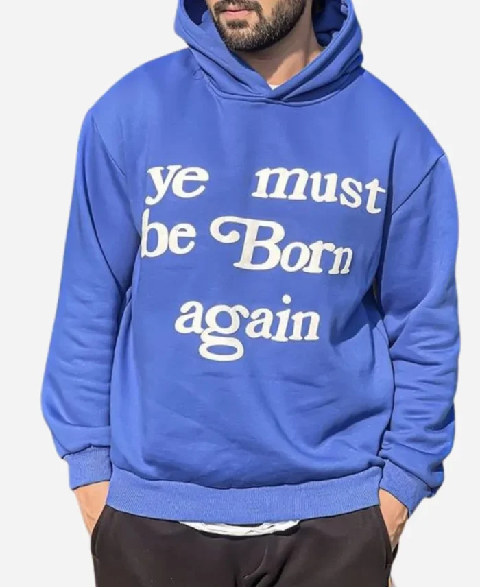 Ye Must Be Born Again Blue Pullover Hoodie