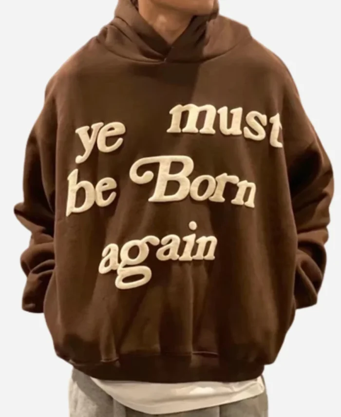 Ye Must Be Born Again Brown Pullover Hoodie