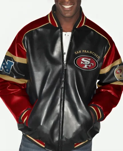 49ers Black Leather Jacket