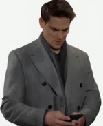 Adam Newman The Young and the Restless Grey Double Breasted Coat For Sale