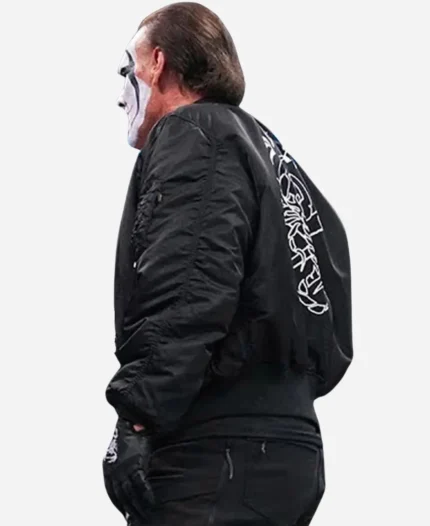 American Wrestler Sting AEW Dynamite 2023 Black Bomber Jacket
