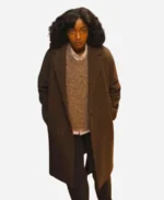 Ayo Edebiri Opus Brown Wool Coat