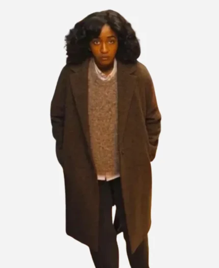 Ayo Edebiri Opus Brown Wool Coat