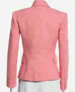 Below Deck S12 Pink Double Breasted Tweed Blazer