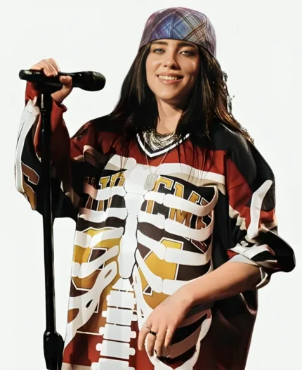 Billie Eilish Pittsburgh Tour Hit Me Hard and Soft Skeleton Jersey