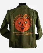 Carving Society Pumpkin Retro Green Cotton Jacket For Halloween