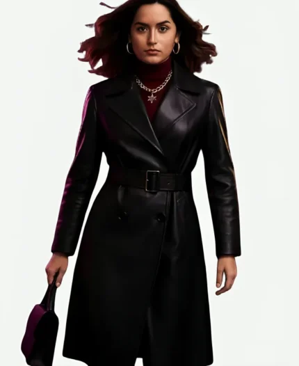 Catalina Sandino Moreno Ballerina 2025 Black Leather Coat