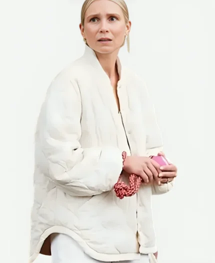 Chiara Tv-Series Colin From Accounts S02 White Quilted Jacket