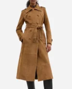 Cynthia Erivo The Today Show 2025 Suede Trench Coat
