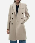 Doriane Pin F1 The Academy Wool Beige Coat For Sale