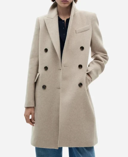 Doriane Pin F1 The Academy Wool Beige Coat For Sale