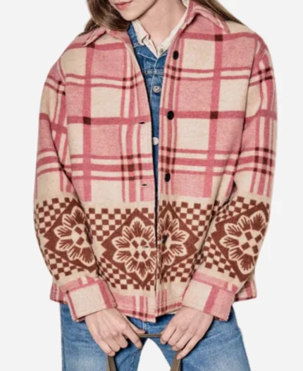 Elizabeth Bowen Resident Alien S4 Pink Plaid Shacket