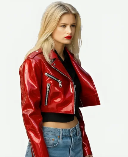 Elle Quist Leather Red Jacket