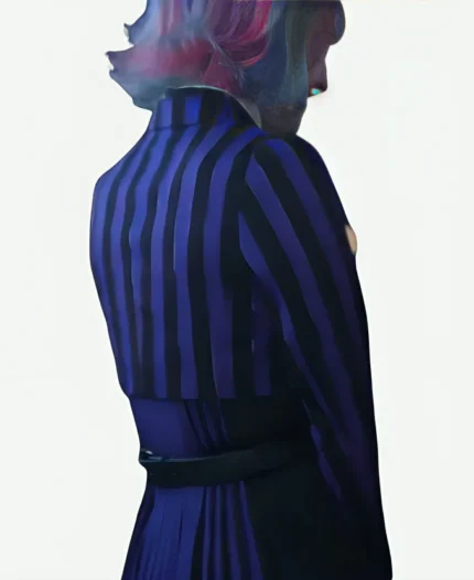 Enid Sinclair TV Series Wednesday Season 2 Emma Myers Purple & Black Striped School Uniform Cropped Blazer