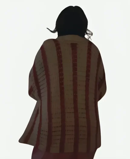 Gemma Tv Series Daddy Issues S01 Aimee Lou Wood Red and White Crochet Cardigan