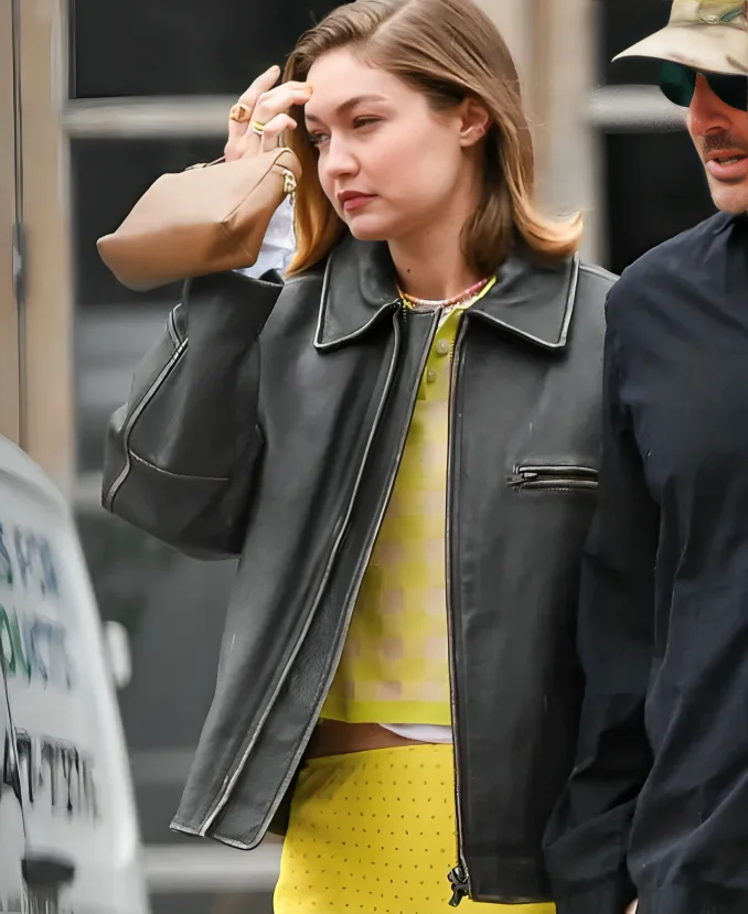 Gigi Hadid Street Style NYC 2025 Leather Jacket Gigi Hadid Street Style NYC 2025 Leather Jacket