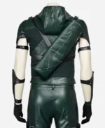 Green Arrow Season 4 Stephen Amell Hooded Leather Jacket