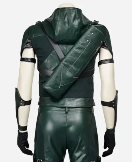 Green Arrow Season 4 Stephen Amell Hooded Leather Jacket