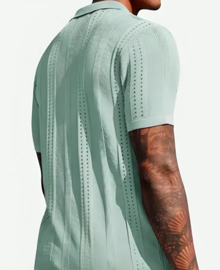 Hakeem Moulton TV-Series Bachelor In Paradise Season 10 Mint Green Knit Shirt