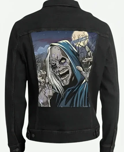 Halloween Creepshow Printed Black Trucker Denim Jacket