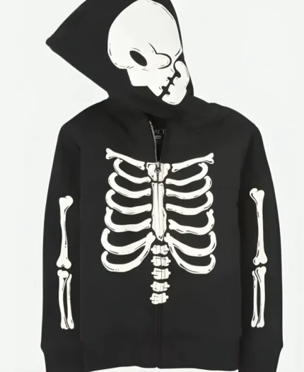 Halloween Skeleton Black Hoodie