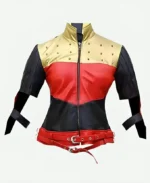 Harley Quinn God Among Us Red Golden Studded Jacket