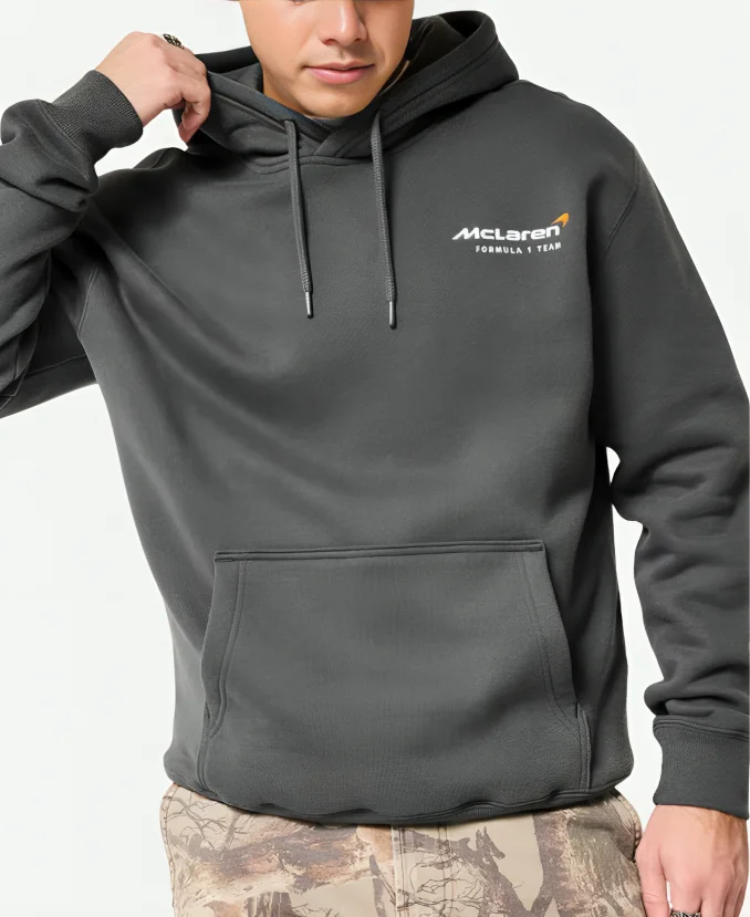 Hollister Relaxed McLaren Forever Forward Graphic Grey Pullover Hoodie Hollister Relaxed McLaren Forever Forward Graphic Grey Pullover Hoodie