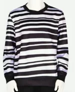 Isaac Ordonez Tv Series Wednesday Season 02 Pugsley Addams Black and Stripe Crew Neck Sweater